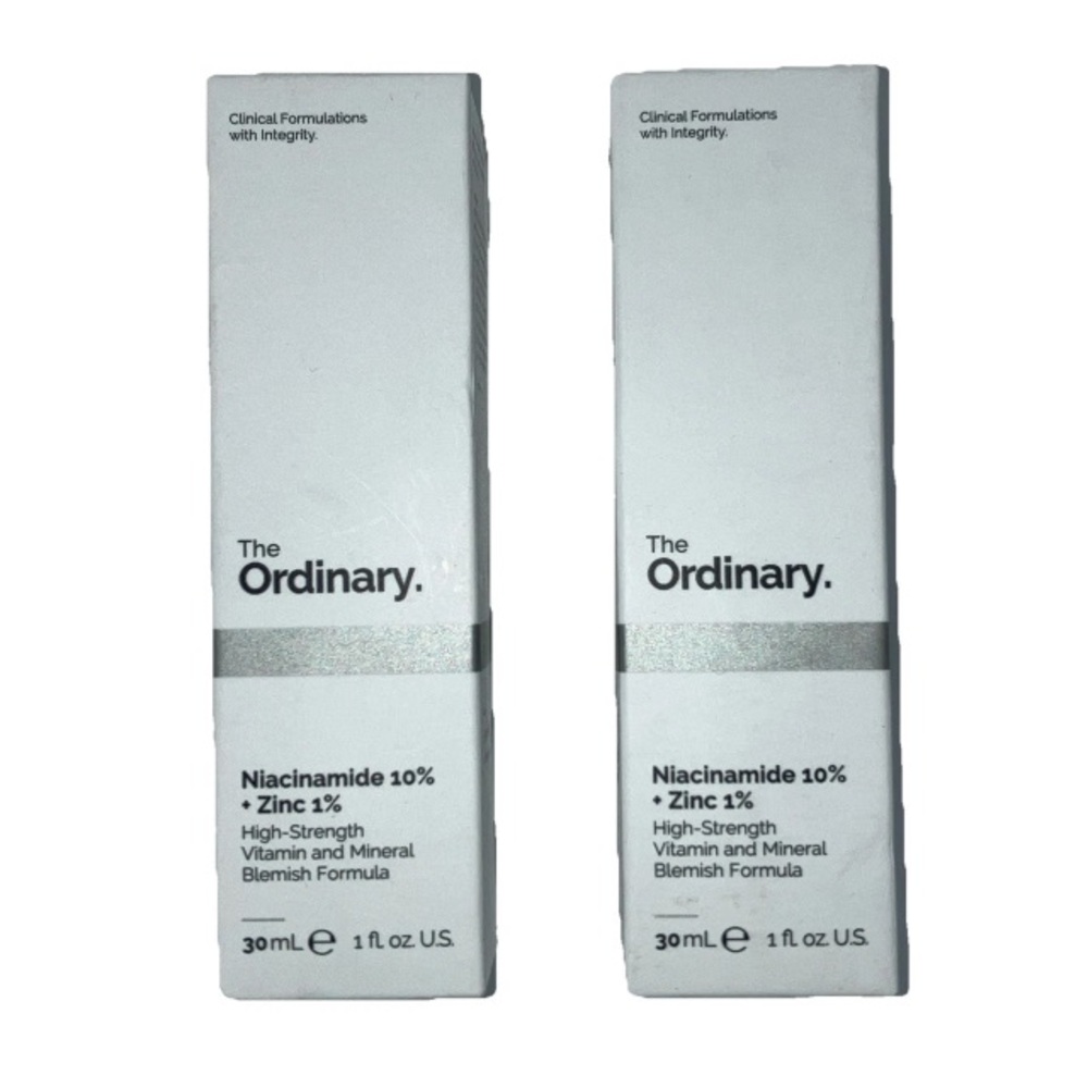 2 Box The Ordinary Niacinamide 10% + Zinc 1% Full Size 1oz/30ml Blemish Formula.
